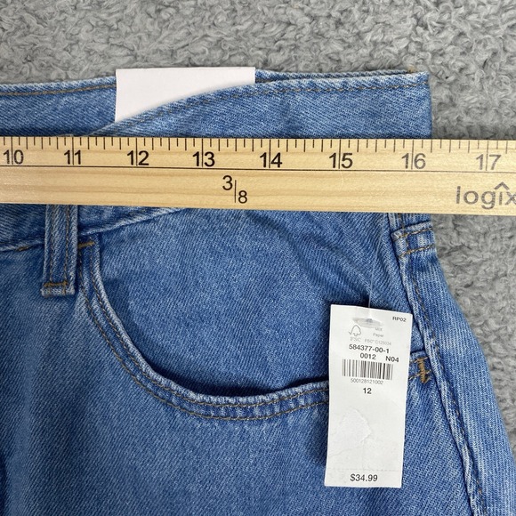 Old Navy Denim High Rise Wow Midi Skirt Size 12 Pockets Stretch NWT - Picture 5 of 12